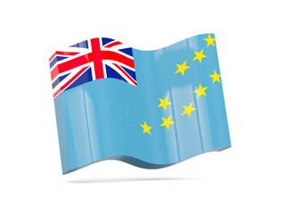 Wave icon with flag of tuvalu