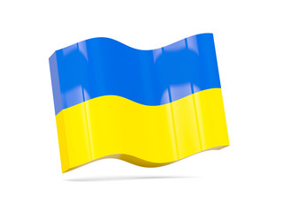 Wave icon with flag of ukraine