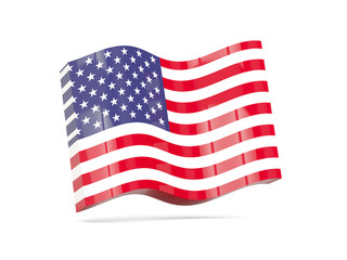 Wave icon with flag of united states of america