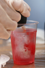 Preparation process for making soft shadows on tattoo, close up