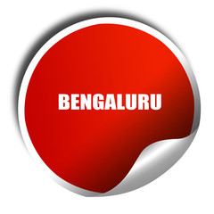 bengaluru, 3D rendering, red sticker with white text