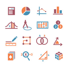 mathematics icon set.