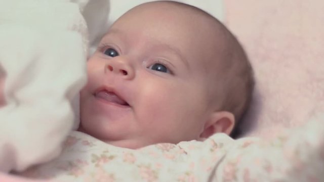Newborn Baby Girl Smiling