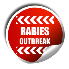 Rabies virus concept background, 3D rendering, red sticker with 