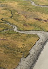 aerial photographs of alaska tundra wetlands for backgrounds and