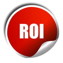 roi, 3D rendering, red sticker with white text