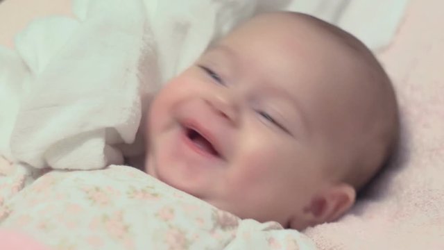 Newborn Baby Girl Smiling