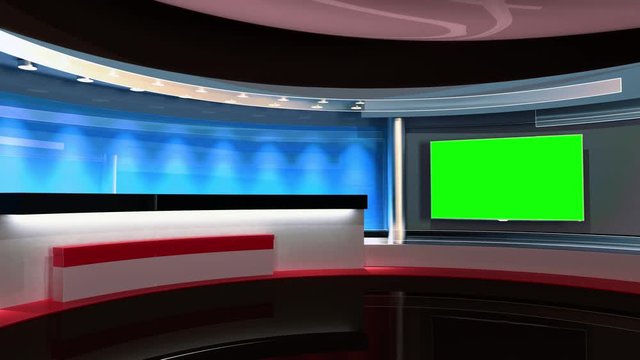 News Studio. The perfect backdrop for any green screen or chroma key video production. Loop.3D. 3D rendering