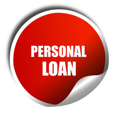 personal loan, 3D rendering, red sticker with white text