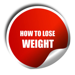 how to lose weight, 3D rendering, red sticker with white text