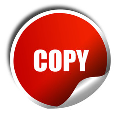 copy sign background, 3D rendering, red sticker with white text