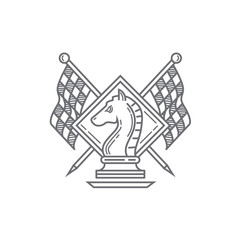 chess line logo vector