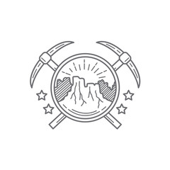 mountain line logo vector