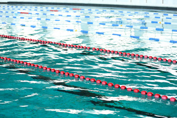 Background of water and markers in the swimming pool