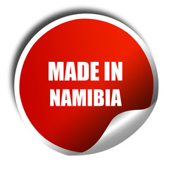 Made in namibia, 3D rendering, red sticker with white text