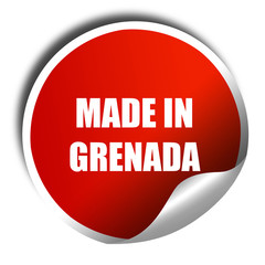 Made in grenada, 3D rendering, red sticker with white text