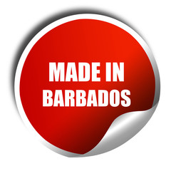 Made in barbados, 3D rendering, red sticker with white text
