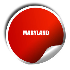  maryland, 3D rendering, red sticker with white text