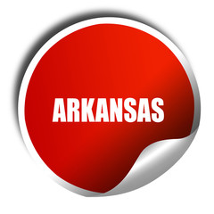  arkansas, 3D rendering, red sticker with white text