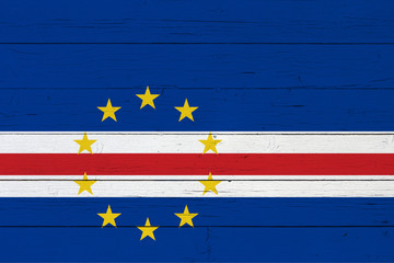 Flag of Cape Verde on wooden background