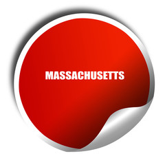  masschusetts, 3D rendering, red sticker with white text