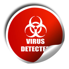 Contagion concept background, 3D rendering, red sticker with whi