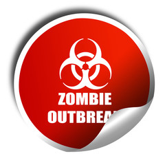 zombie virus concept background, 3D rendering, red sticker with 