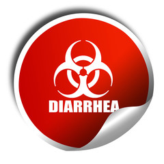 Diarrhea concept background, 3D rendering, red sticker with whit