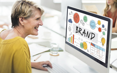 Fototapeta na wymiar Brand Branding Advertising Trademark Marketing Concept
