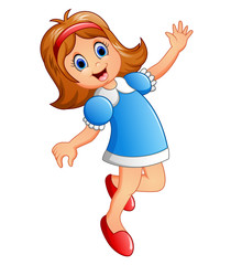 happy little girl cartoon