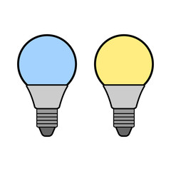 Led bulbs. Flat color icon light bulb. Energy saving lamp.