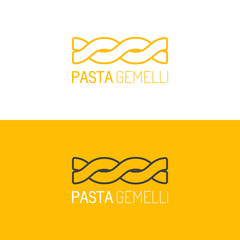 Pasta logo. Logotype of food. Linear icon. Vector 