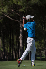 Obraz premium golf player hitting shot