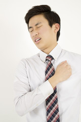 Stressed asian businessman