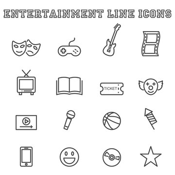 entertainment line icons
