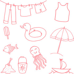 Element in beach doodle