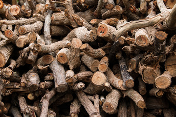 Stacked wood pine timber for construction buildings Background