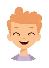 Happy boy face vector illustration.