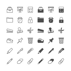 Office supplies icons, included normal and enable state.