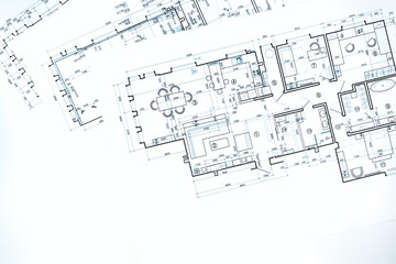 blueprint floor plans, technical drawing, construction backgroun