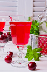 Transparent red drink