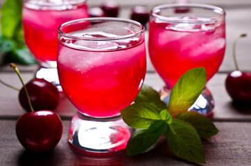 Transparent red drink
