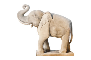 Elephant statue isolated, Clipping path