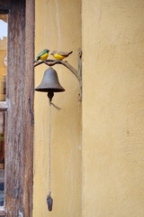 Vintage metal bell at the door