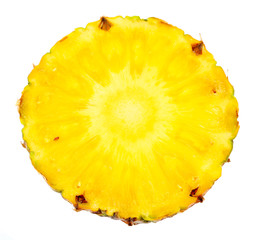 Pineapple slice, isolated on white