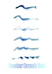  Blue abstract painted ink strokes