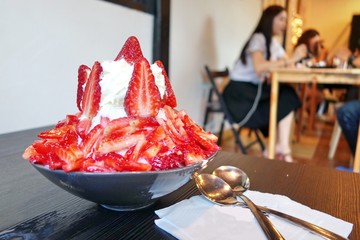 Bingsu, ice crushed Korean dessert