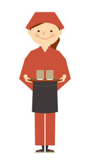 作務衣　女性　全身　働く人々　