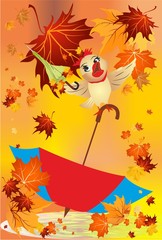 jesień z parasolem,