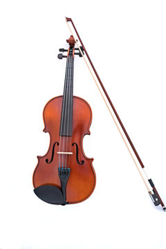 violin isolate on white with copy space for your design